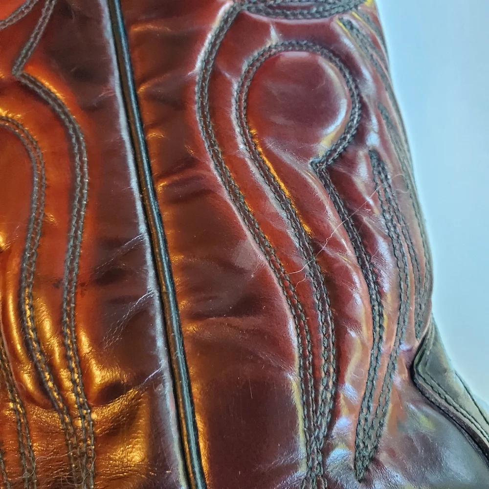 TEXAS WESTERN COWBOY BOOTS BROWN USA SIZE 9EE M-70 - Picture 12 of 16